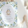 Baby Bunny and Blue Flowers First Birthday Invitation, Birthday Stationery, Boy Birthday, Printable File, Edit Yourself, SH260 Baby Bunny and Blue Flowers First Birthday Invitation, Birthday Stationery, Boy Birthday, Printable File, Edit Yourself, SH260