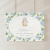 Baby Bunny and Blue Flowers Welcome Sign, First Birthday, Boy Birthday, Printable File, Edit Yourself, SH260