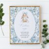 Bunny and Blue Flowers Custom Sign, Printable File, Edit Yourself, SH261 SH262