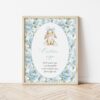 Bunny and Blue Flowers Custom Sign, Printable File, Edit Yourself, SH261 SH262