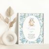 Bunny and Blue Flowers Custom Sign, Printable File, Edit Yourself, SH261 SH262