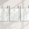 Bunny and Blue Flowers Baby Shower Games, Set of 3 Games, Boy Baby Shower, Printable File, Edit Yourself, SH261