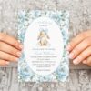 Bunny and Blue Flowers Baby Shower Invitation, Boy Baby Shower, Printable File, Edit Yourself, SH261 Bunny and Blue Flowers Baby Shower Invitation, Boy Baby Shower, Printable File, Edit Yourself, SH261