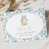 Bunny and Blue Flowers Thank You Card, Boy Baby Shower, Printable File, Edit Yourself, SH261