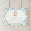 Bunny and Blue Flowers Welcome Sign, Baby Shower Sign, Boy Baby Shower, Printable File, Edit Yourself, SH261