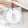Bunny and Blue Flowers Favor Tags, First Birthday, Boy Birthday, Printable File, Edit Yourself, SH262