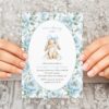 Bunny and Blue Flowers First Birthday Invitation, Birthday Stationery, Boy Birthday, Printable File, Edit Yourself, SH262 Bunny and Blue Flowers First Birthday Invitation, Birthday Stationery, Boy Birthday, Printable File, Edit Yourself, SH262