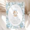 Bunny and Blue Flowers First Birthday Invitation, Birthday Stationery, Boy Birthday, Printable File, Edit Yourself, SH262 Bunny and Blue Flowers First Birthday Invitation, Birthday Stationery, Boy Birthday, Printable File, Edit Yourself, SH262