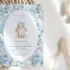 Bunny and Blue Flowers First Birthday Invitation, Birthday Stationery, Boy Birthday, Printable File, Edit Yourself, SH262 Bunny and Blue Flowers First Birthday Invitation, Birthday Stationery, Boy Birthday, Printable File, Edit Yourself, SH262